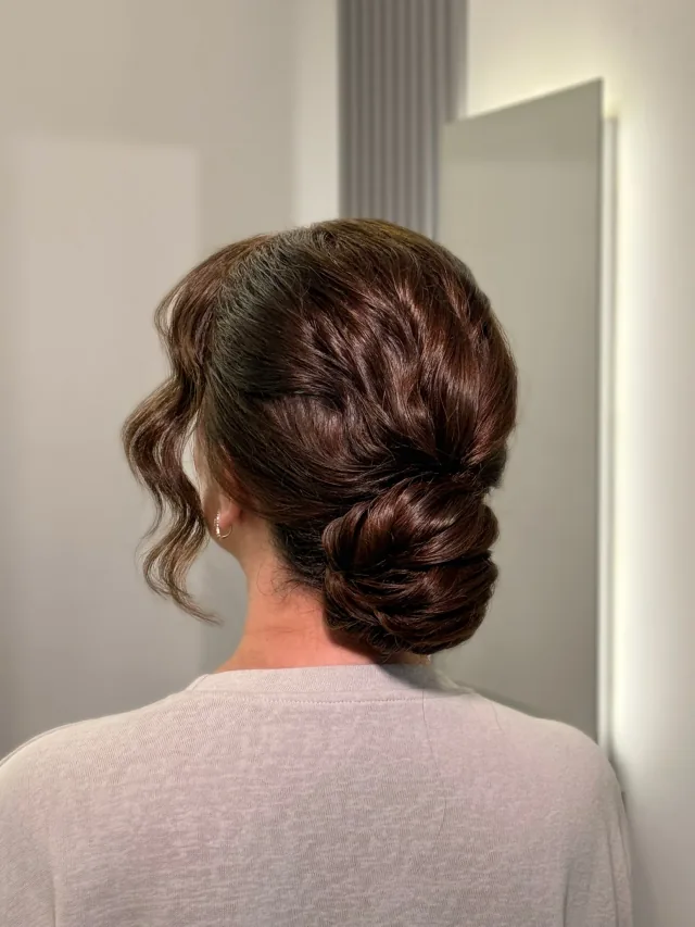 Romantic bridal updo in West Palm Beach